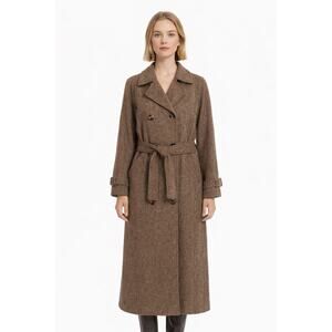 Vintage 1970s Calvin Klein New York Wool Trench Coat Raglan 8